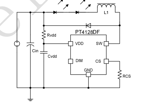 PT4128DF开关降压型 LED 恒流驱动器60V 3A 支持PWM调光/模拟调光