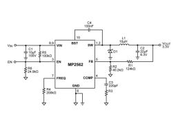  4.5V-50V，1A，4MHz高开关频率降压变换器，具有0.8V至47V可调输出电压 MP2562