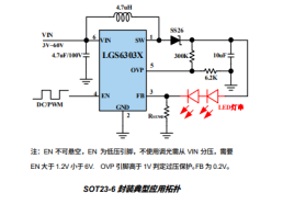 LGS63032B6 LGS63030B6 LGS63030EP  60V/2A 峰值电流 高效率升压 LED 恒流驱动器